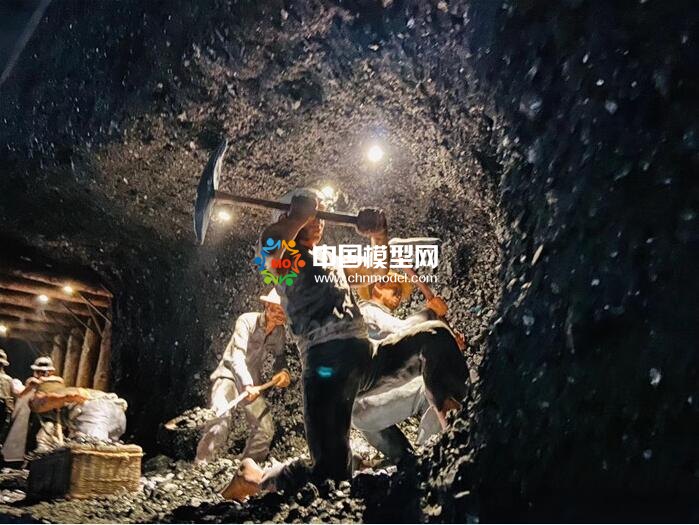 采煤工人微縮場景沙盤模型