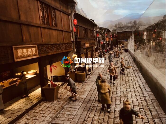 超逼真的場景微縮老街沙盤模型