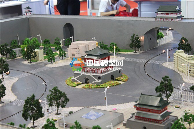 城樓建筑模型，城墻模型