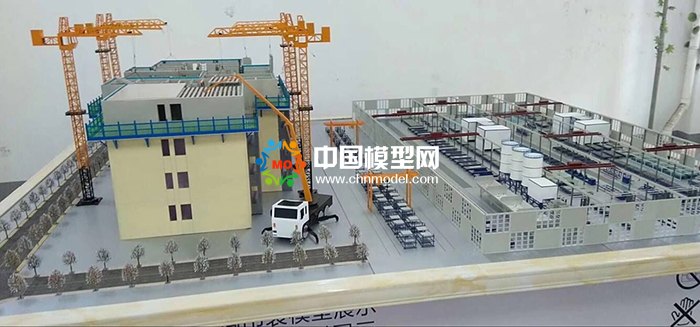 剪刀墻結構吊裝模型，PC構建生產線模型  