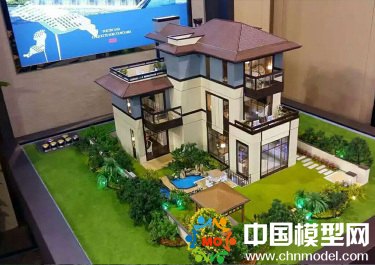 別墅模型主要突出環境觀，建筑按部就班即可