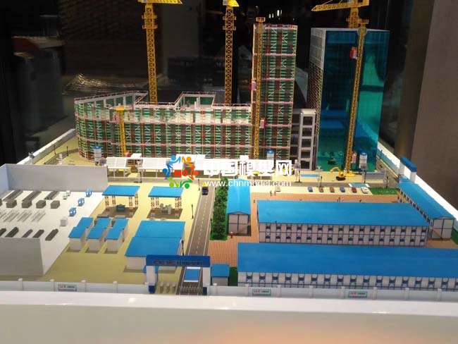現代化建筑工地施工場景沙盤模型