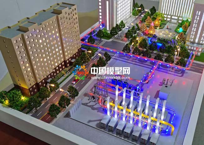 污水源熱泵系統沙盤模型