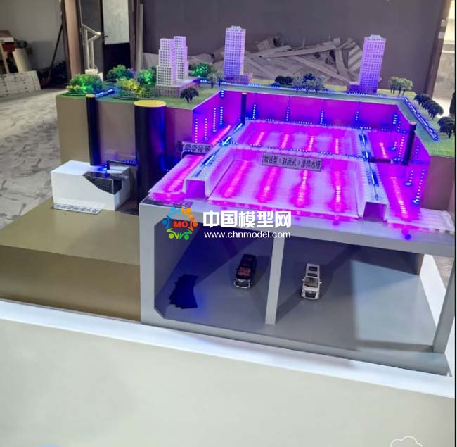 車庫屋頂排水系統水沙盤模型
