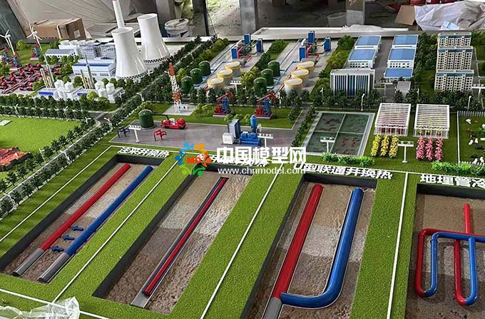 地?zé)崮軣岜脫Q熱器地?zé)豳Y源利用沙盤模型