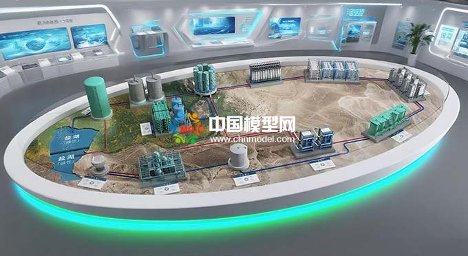 鹽湖提鋰工藝流程沙盤模型